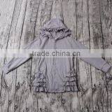 2016 Yawoo Wholesale New Designs Gray Plain Cotton Hoodie Cardigan Girls Fall Clothes thumbnail-4