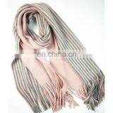 Stripe Woolen Shawl Lovers Tassel Winter Imitation Cashmere Knitted Vertical Thick Scarves thumbnail-6