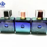China manufacturer supply plating colorful glass perfume bottle with cap