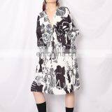 TWOTWINSTYLE Elegant Pleated Summer Dress Women V Neck Flare Long Sleeve High Waist Midi thumbnail-5