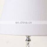 European Design Bedroom Decoration White Barrel Lampshade Silver Metal Table Lamp for Salon thumbnail-4