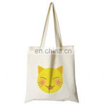 Custom Print White Canvas Tote Cute Cat Women Shopping Handbag thumbnail-1