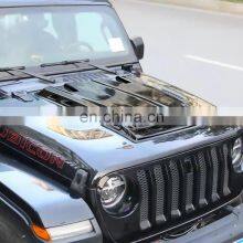 Hot Sale Black Engine Cover Hood Decoration Board for Jeep Wrangler JL 2018+ Bonnet Hood Accessories thumbnail-3