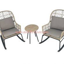 Guangzhou Factory Wholesale Bistro Set 3 Piece Outdoor Furniture Set With Padded Rocking Chair Garden Rocker Egg Rocking Chair