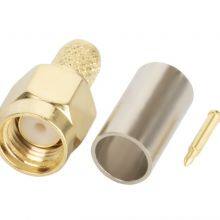 High Quality Full Brass RF Coaxial Straight SMA-J-3 Male Female Negative Electrode Crimp Connector for SYV50-3/RG58/3D-FB/LMR200 Cable thumbnail-2