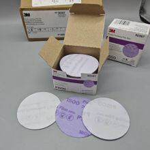 3m 260l Purple Sandpaper, 3-inch Dry Sandpaper, 30367 Film Backing Abrasive Disc, Hardware and Furniture Polishing Sandpaper, Grit 1500 thumbnail-2