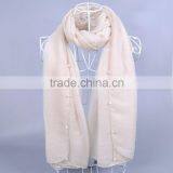 Wholesale Women Fashion Solid Color Cotton Pearl Scarf With Jewelry thumbnail-2