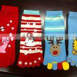 FT Fashion stripe Five toe socks STOCK/ funny cotton knitted long socks