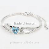 Love Gifts Austrian Crystal Rhinestones Heart Angel Wings Bracelet Bangle Jewelry thumbnail-4