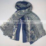 Wholesale Flower Design Printed Plain 100% Viscose Scarf thumbnail-3