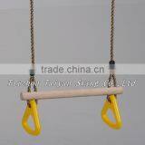 Wooden Trapeze Bar Swing With Triangle Rings for Kids thumbnail-1