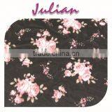 Pink Flower on Black Mesh Half Shiny Mesh Spandex Nylon 70210 Elastic Kids Shoes Fabric thumbnail-1