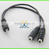 3.5mm Stereo Dual Headphone Adapter / Splitter Cable 1 Female / 2 Male
