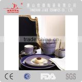 bone china tableware embosed gold rim rose design bone china ceramic hot product container for soup