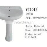 Cheap price bathroom ceramic pedestal basin wash sink
