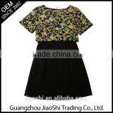 New Latest Fashion Designs Chinese Clothes Supplier Black Short Sleeve False Two Piece Autumn Women Black Dress thumbnail-1