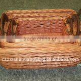 Set of 3 With Pvc Handle Wicker Basket