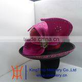 Wholesale Church Hat For Ladies Red/Black BM-5013 thumbnail-4