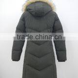 Faux Fur Hood Soft Pongee Fabric Puffer Quilted Womens Bubble Coat thumbnail-3