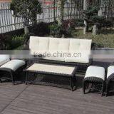 6Pcs Round Rattan Sofa Set Garden thumbnail-6