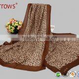 Degital Printed Oversize Leopard Ladies Women's Silk Neck Shawl and Scarf thumbnail-1