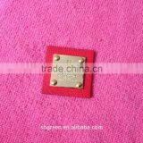 Red Leather Metal Logo Tag,metal Brand Logo Leather Label thumbnail-2