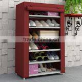 6 Layers Non-woven Fabric Steel Storage Rack Shoes With Cloth Cover thumbnail-2