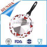 Aliuminium Non-stick Flower Decorated Silk Screen Design Frypan