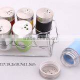 6pcs Glass Spice Jar Set With Rack