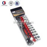 Auto 1/4" Drive Socket Set With Reversible Ratchet