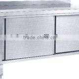 Stainless Steel Backrest-type Working Table With Cabinet
