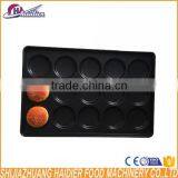 High Quality 15 Grooves Aluminum Alloy Hamburger Teflon Coated Baking Tray Round Brea Baking Tray thumbnail-3