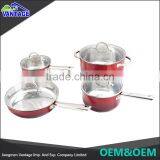 Eco-friendly Mirror Polishing Color Painting Stainless Steel Nonstick Cookware Sets thumbnail-3