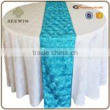 12x108 Washable Satin Rosette Table Runner for Dinning Decoration thumbnail-4