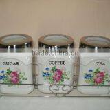 3 Pcs Tea Coffee and Sugar Ceramic Canister Set thumbnail-2