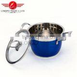 Hot Selling 5pcs Colorized Stainless Steel Soup Pot / High Pot Kitchen Cookware thumbnail-4