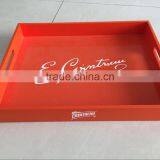 Painted Modern Handled Large Wooden Tray thumbnail-1