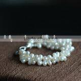 Wholesale 7-8 mm White Rice Shape Freshwater Pearl Bracelet thumbnail-2