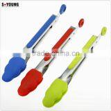 14007 Barbecue Grill Tongs Silicone Kitchen Serving Locking Food Tong thumbnail-3
