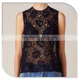 Ladies Lace Tops for Women 2016 Sleeveless Latest Design Sexy Net Tops for Girls thumbnail-4
