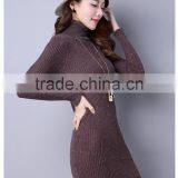 2016 Customized Manufacture Fashionable Wholesale Women Plain Color Dress Long-sleeve Spring Autumn Ladies Knitted Skinny Dress thumbnail-6