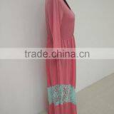 Family Matching Clothing Pink Lace Splice Dress thumbnail-3