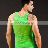 Custom Men's Sey Ultra-thin Vest Transparent Mesh See-thru Tank Tops Breathable Sport GYM Work Out Gay thumbnail-4