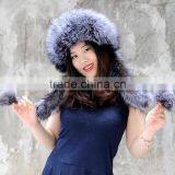 CX-C-175D Grey Fashionable Women Warm Genuine Fox Fur Women Hat thumbnail-5