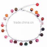 Colorful Indian Agate Charm Anklet Diy Handmade Indian Agate Anklet Jewelry for Party thumbnail-5
