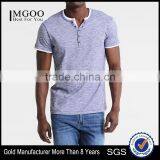 MGOO Top Selling Men's Half Sleeve T Shirt Button Down Plain Slim Fit T Shirt thumbnail-1