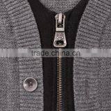 Long Sleeve Grey Button Down Cardigan Sweater For Men thumbnail-3