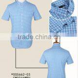 100% Cotton Latest Stylish Checked Fashion Short Sleeve Men Shirts for Summer thumbnail-2