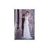 Stylish White Strap Mermaid Chiffon Long Evening Dress Floor Length Prom Gowns With Beads thumbnail-1