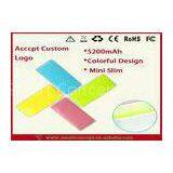 Colorful 5200mah Mini USB Battery Pack With LED Lighting Li - Ion Battery